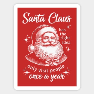 Funny Vintage Christmas - Santa Has The Right Idea Magnet